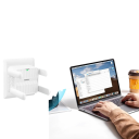 WiFi extender signaalversterker dual-band 300 Mb/s 2,4 GHz en 1200 Mb/s 5,8 GHz 2 externe antennes witte repeater voor het uitbreiden 5