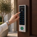 Wifi Lock with Code, Fingerprint Reader and Face Recognition VF3 Tuya App Backlit Keyboard Silver for Entrance Doors 5