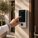 Wifi Schloss mit Code, Klingel und Gesichtserkennung V5 Tuya App Hintergrundbeleuchtete Tastatur Silber Zutrittssystem für Eingangstüren 4