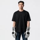 Winddichte und berührungsempfindliche Motorradhandschuhe aus Leder mit Knöchelschutz und verlängertem Bündchen für Straße und Gelände 2