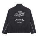 Windjacke mit Stehkragen und Reißverschluss, bedruckt auf der Rückseite und mit weißer Einfassung, mit Taschen und elastischem Saum schwarz unisex 2