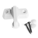 Window Safety Lock with Rotating Arm Screws onto the Window Frame Screws and Caps Included White Plastic 8.5 x 2 x 3.7 cm 3