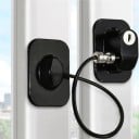 Window Security Lock with Cable and Key Window Opening Limiter Adhesive Installation without Drilling ABS and Stainless Steel 20 x 5.6 cm 3