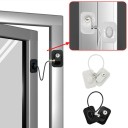 Window Security Lock with Cable and Key Window Opening Limiter Adhesive Installation without Drilling ABS and Stainless Steel 20 x 5.6 cm 4