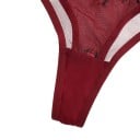 Wine Transparent Lingerie Set Women's Underwired Bra with Embroidered Flowers and Heart Between the Cups 8