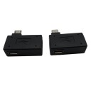 Winkeladapter Micro USB Stecker auf USB Buchse und Micro USB Buchse 2 Stück Für Telefone und andere Geräte mit Micro USB 90° Winkel Schwarz 1