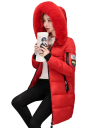 Winter Damenjacke mit Kapuze und Kunstfell Gequiltete warme Parka Lange Jacke mit Taschen Eleganter Mantel für kaltes Wetter 5