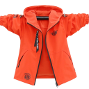 Winter jongensjas met capuchon Warme gewatteerde jas met rits en zakken met rits Comfortabele herfst- en winterkleding Katoen en polyester 8