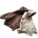 Winter kinder fleece hoodie Katoen en polyester Vrije snit met zakken Effen warme trui voor jongens en meisjes Verschillende kleuren 3