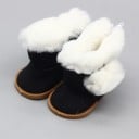 Winter Shoes for Dolls up to 43 cm with Fluffy Fur Folded Over the Top Edge Ankle Cut Flat Sole Size 7 x 4 cm 2