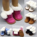 Winter Shoes for Dolls up to 43 cm with Fluffy Fur Folded Over the Top Edge Ankle Cut Flat Sole Size 7 x 4 cm 6