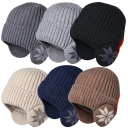 Winter Strickmütze mit Fleece und Ohrenschützern Unisex Acrylmütze für Radfahren Wärmende Outdoor-Wollmütze für Männer und Frauen Verstärkter Innenbereich 5