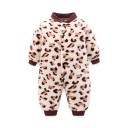 Winter- und Frühjahrsstrampler für Babys Plüschiger Flanellstrampler mit Leopardenmuster Weiche Kinderbekleidung aus Polyester für Jungen und Mädchen 1