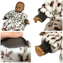 Winter- und Frühjahrsstrampler für Babys Plüschiger Flanellstrampler mit Leopardenmuster Weiche Kinderbekleidung aus Polyester für Jungen und Mädchen 2
