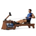 Wioślarz z oporem wodnym Zbiornik 22 l Solidne drewno Wymiary 175 x 46 x 83,5 cm Nośność 150 kg Brązowy Do cardio i treningu siłowego w domu 1