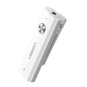 Wireless Bluetooth Adapter for Headphones with 3.5 mm Jack Receiving Calls and Controlling Music Bluetooth 5.0 Range 10 m With Clip White 1
