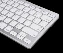 Wireless Bluetooth Keyboard for iPad and MacBook Compact with 78 Keys English Labels Range up to 10 m White with Silver Frame 5