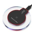 Wireless Charger for Qi Compatible Phones Thin Round Pad with Transparent Edge Powered via USB Dimensions 10 x 0.9 cm 3