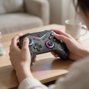 Wireless Game Controller with RGB Backlighting and Vibration with Programmable Buttons and 600 mAh Battery Black for Switch 2 PC iOS and Android 6