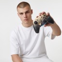 Wireless Gaming Controller 1000 Hz with RGB Charging Dock in Transparent Gold-Black Design for PC, Nintendo Switch and Mobile Devices 2