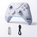 Wireless Gaming Controller with USB Receiver and Blue Light Strip in White for PC Nintendo Switch Television and Mobile Phone 3