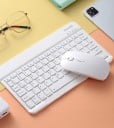Wireless Mini Keyboard with Bluetooth Connection Slim Compact Design Lithium Battery QWERTY Layout Island Keys 2