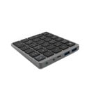 Wireless Numeric Keypad with USB Hub 2x USB 3.0 and USB-C Bluetooth 3.0 Scissor Switches Battery 140 mAh Aluminium Alloy and ABS 2