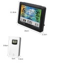 Wireless Weather Station 160 x 116 mm LCD Colour Display Alarm Clock Barometer Hygrometer Thermometer Outdoor Sensor IPX4 USB Power 2