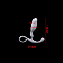 Witte buttplug met realistische vorm en praktische kurkentrekkervormige handgreep, maat S, 118 x 28 mm, discrete verpakking 2