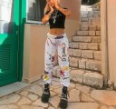 Witte joggingbroek voor dames met print A392 4
