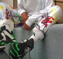 Witte joggingbroek voor dames met print A392 5