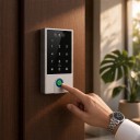WLAN Zugangsschloss mit Code, Fingerabdruck und Gesichtserkennung Tuya 132 x 70 x 23 mm RFID 125 kHz und 13,56 MHz Silber Für Türen 4