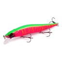 Wobbler Minnow 11,5 cm 14 g schwimmend mit 3D Augen und drei Drillinge Kunststoffkörper mit Schaufel Für Hecht, Zander und Barsch 10