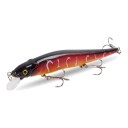 Wobbler Minnow 11,5 cm 14 g schwimmend mit 3D Augen und drei Drillinge Kunststoffkörper mit Schaufel Für Hecht, Zander und Barsch 12