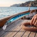 Wobbler minnow plongeant 8 cm 8,5 g Jerkbait avec système magnétique de transfert de poids et yeux 3D Deux hameçons triples Pour la pêche 2