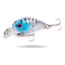 Wobler Crankbait 4,5 cm 3,5 g mit 3D Augen und zwei Drillinge Festes Kunststoffgehäuse mit Schaufel Für Barsch, Forelle und Döbel 12