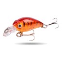 Wobler Crankbait 4,5 cm 3,5 g mit 3D Augen und zwei Drillinge Festes Kunststoffgehäuse mit Schaufel Für Barsch, Forelle und Döbel 11