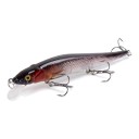 Wobler minnow 11,5 cm 14 g flutuante com olhos 3D e três anzóis triplos Corpo plástico com lâmina Para lúcio, zanders e barbos 8