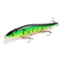 Wobler minnow 11,5 cm 14 g galleggiante con occhi 3D e tre ami tripli Corpo in plastica con paletta Per luccio, lucioperca e barbo 7