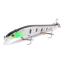 Wobler minnow 11,5 cm 14 g galleggiante con occhi 3D e tre ami tripli Corpo in plastica con paletta Per luccio, zandero e siluro 11