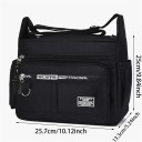 Wodoodporna męska torba typu crossbody 25×25,7×13,3 cm Mała torba na ramię do pracy Torba robocza Oxford wykonana z nylonu i poliestru z wieloma kieszeniami 4
