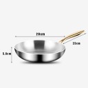 Wok in acciaio inossidabile 28 cm Superficie antiaderente Senza rivestimenti chimici Pentola per cucinare e friggere bistecche Per induzione e gas Utensili da cucina 2