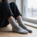Wollsocken für den Winter 1 Paar Unisex EU 38-43 Dicke Thermosocken mit Frottee innen Wärmende Socken für die Kälte und für zu Hause 3