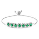 Women's Adjustable Bracelet with Green Stones 1