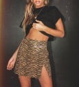 Women's Animal Print Mini Skirt Short Fitted Skirt Made from Polyester and Spandex Stretchy Material with a Straight Hem Above the Knee 6
