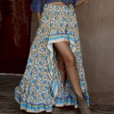 Women's Asymmetrical Maxi Skirt with Pattern 4