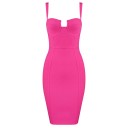 Women's Bandage Bodycon Dress with Reinforced Neckline Fitted Stretch Cut with Vertical Seams and Zip at the Back 2
