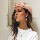 Women's Beret Hat with Rings J1663 2
