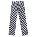 Women's Black and White Checked Trousers 2