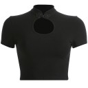 Women's Black Crop Top 1